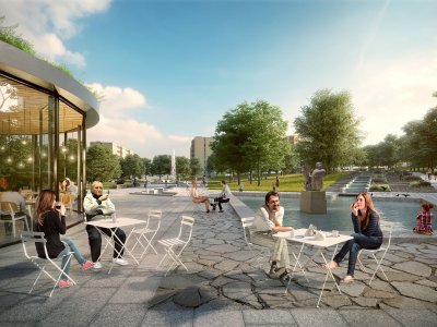 Park Střed v Mostě - 2. místo v architektonické soutěži